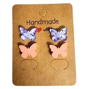 Petalwhirl Flutter Acrylic Stud Earrings - 2 Pair